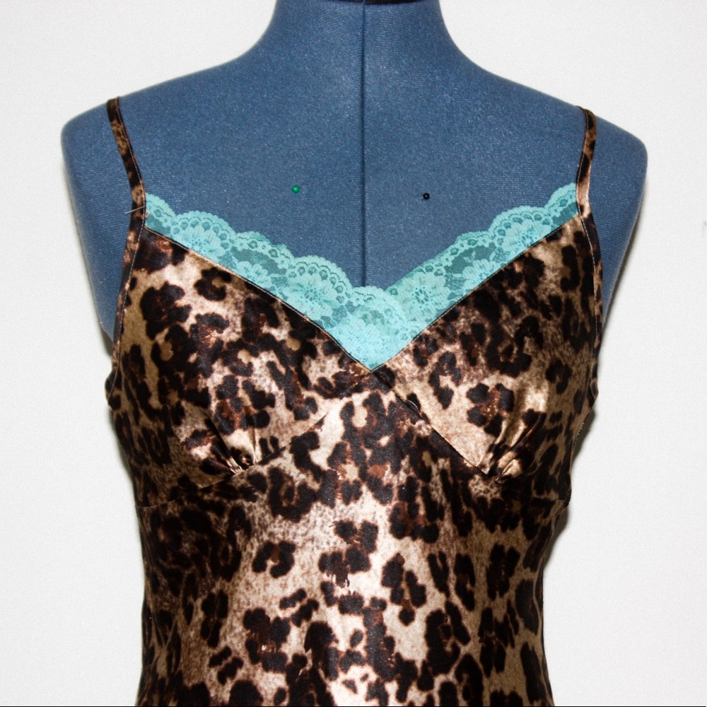 vintage leopard slip dress